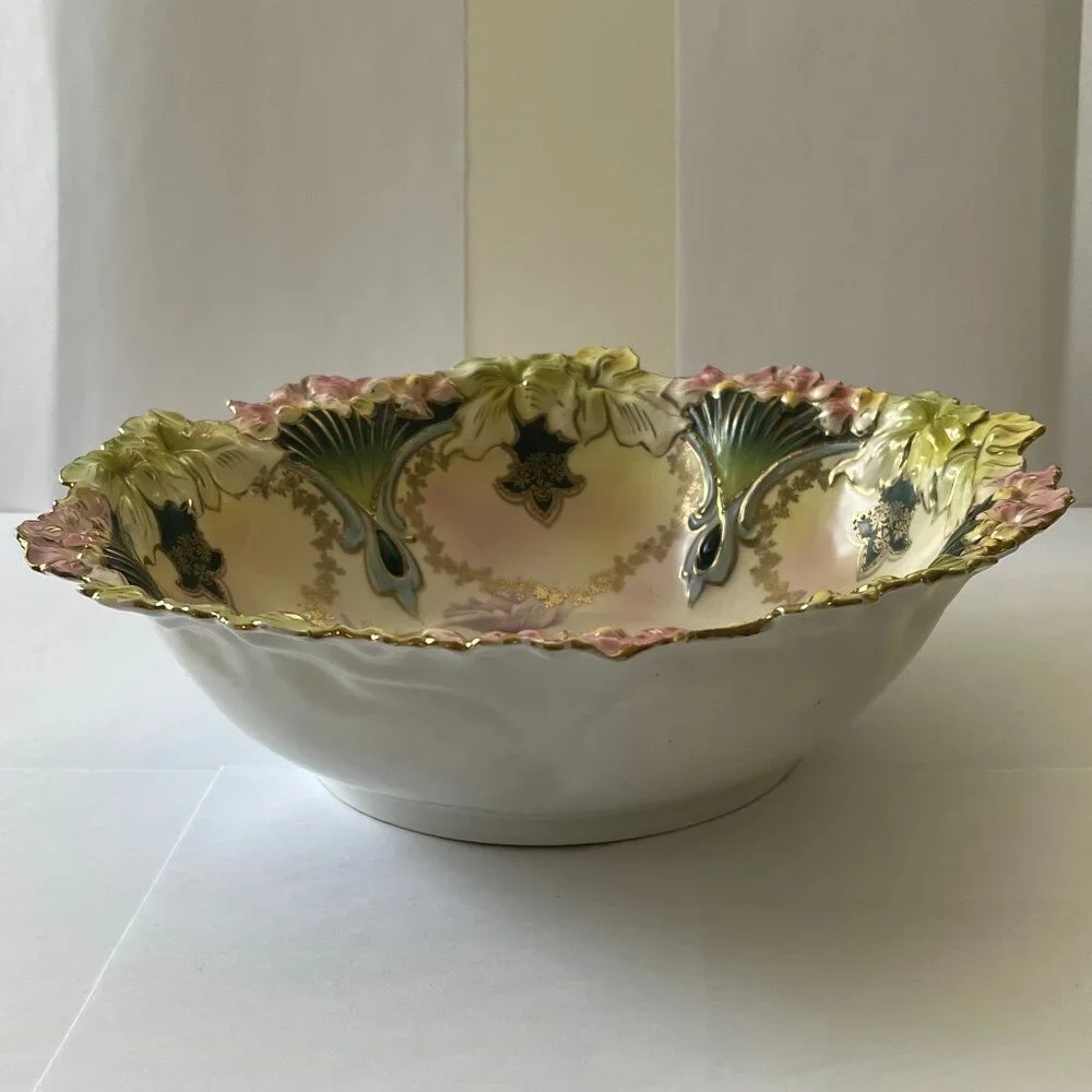 Rare antique R.S. Prussian porcelain serving bowl - Picture 2 of 10